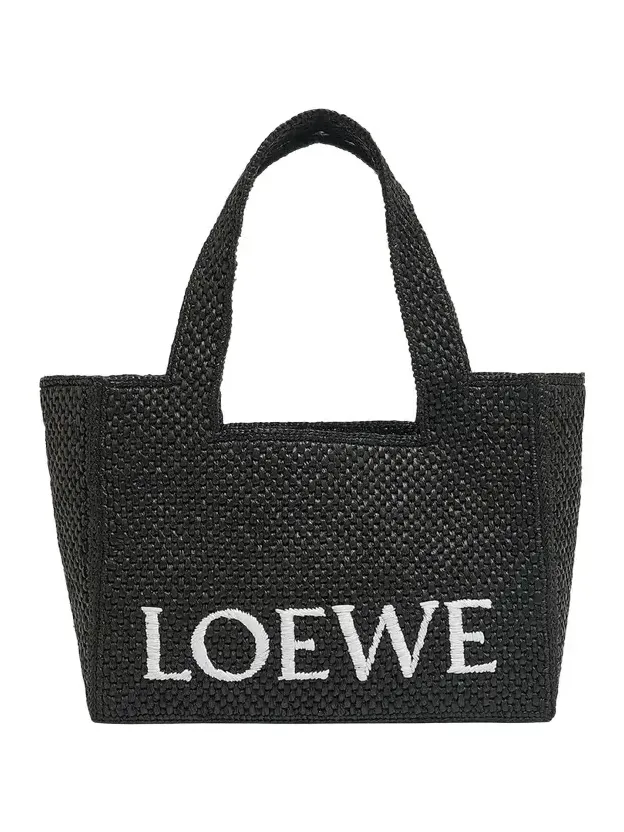 x Paula's Ibiza Font Logo Medium Tote Bag in Raffia