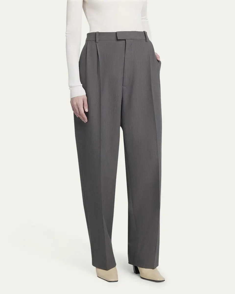 Bottega Veneta Tapered Wool Stretch Tricotine Trousers | Thumbnail 4