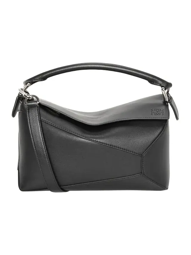 Puzzle Edge Small Top-Handle Bag in Leather