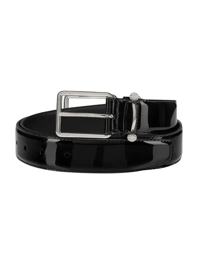 Men's Chambeliss Night Strass Patent Leather Belt Men's Chambeliss Night Strass Patent Leather Belt