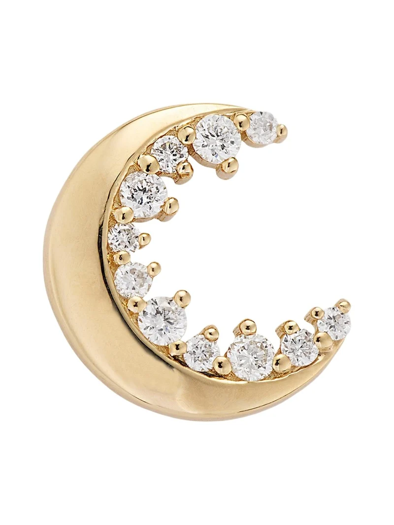 Sydney Evan 14k Gold Cocktail Crescent Moon Stud