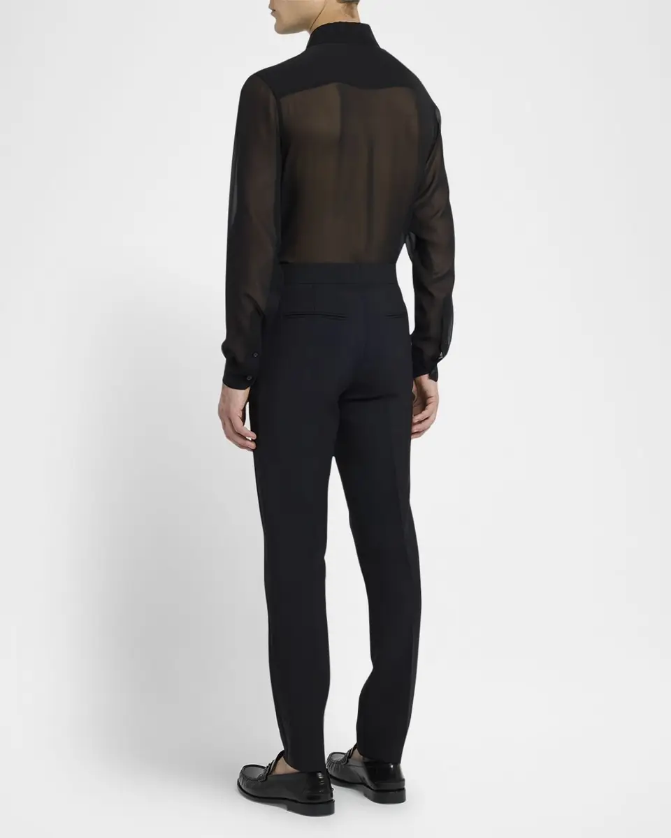 Versace Men's Wool-Mohair Tuxedo Pants | Thumbnail 2 Versace Men's Wool-Mohair Tuxedo Pants | Thumbnail 2