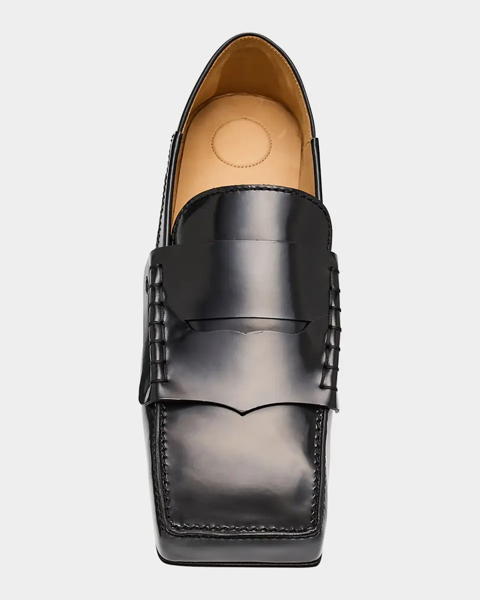 Jacquemus Leather Square-Toe Penny Loafers | Thumbnail 5