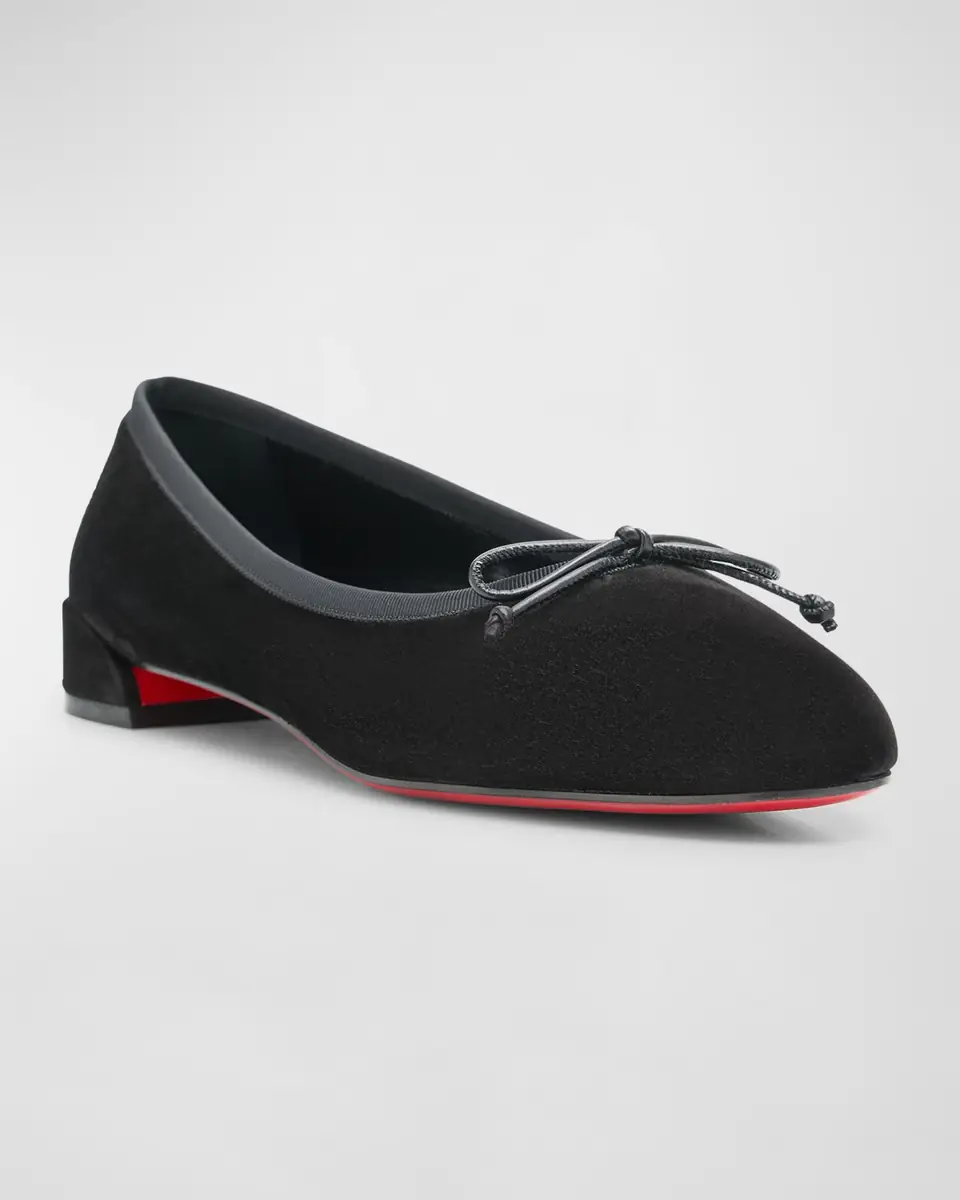 Christian Louboutin Sweetie Jane Suede Bow Ballerina Flats | Thumbnail 2