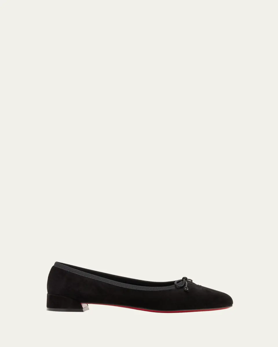 Christian Louboutin Sweetie Jane Suede Bow Ballerina Flats | Thumbnail 11