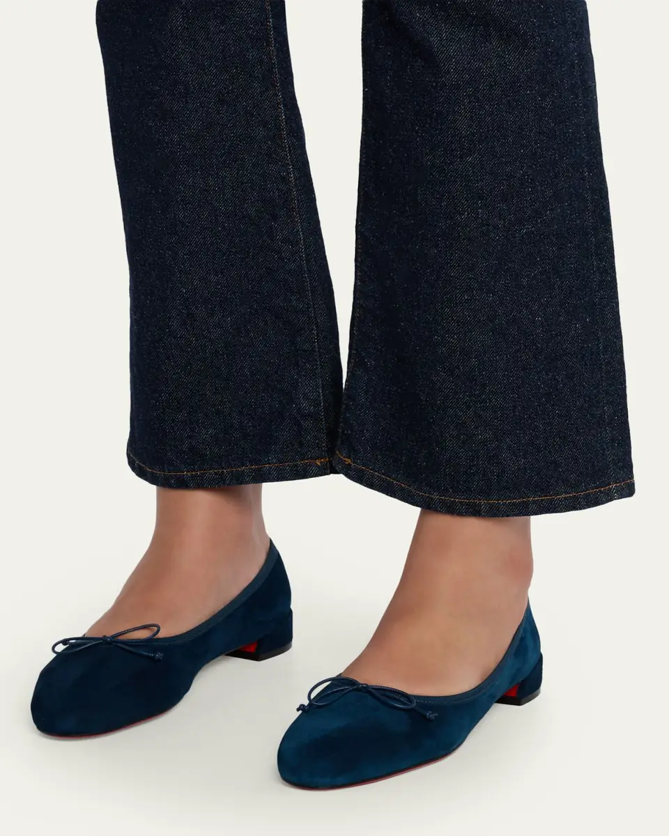 Christian Louboutin Sweetie Jane Suede Bow Ballerina Flats | Thumbnail 16