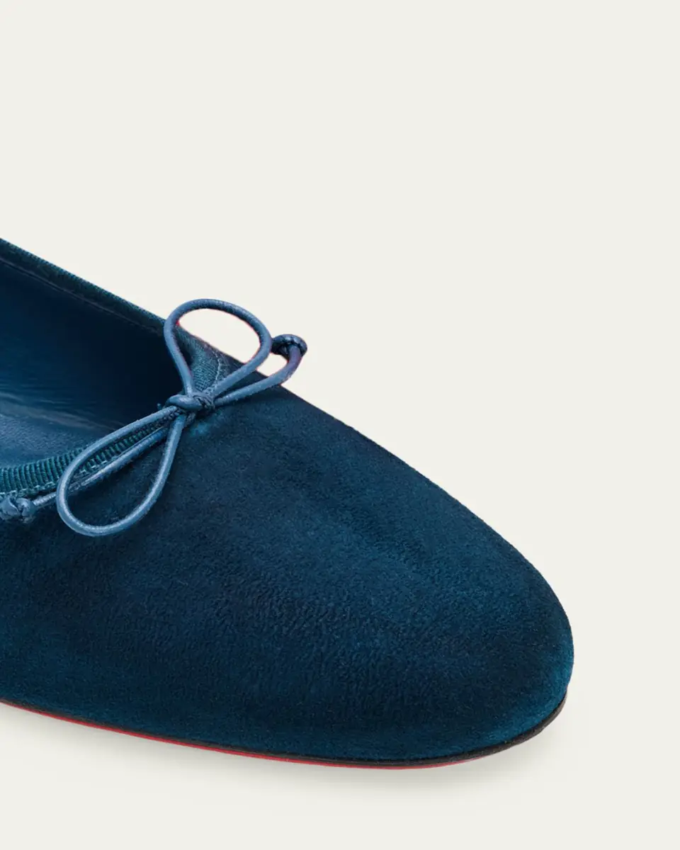 Christian Louboutin Sweetie Jane Suede Bow Ballerina Flats | Thumbnail 19