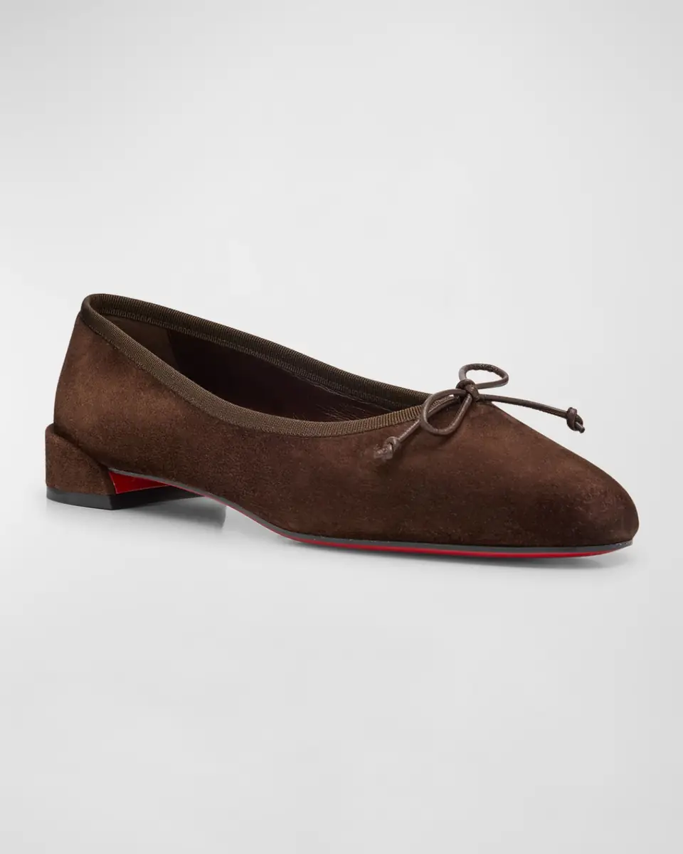 Christian Louboutin Sweetie Jane Suede Bow Ballerina Flats | Thumbnail 21