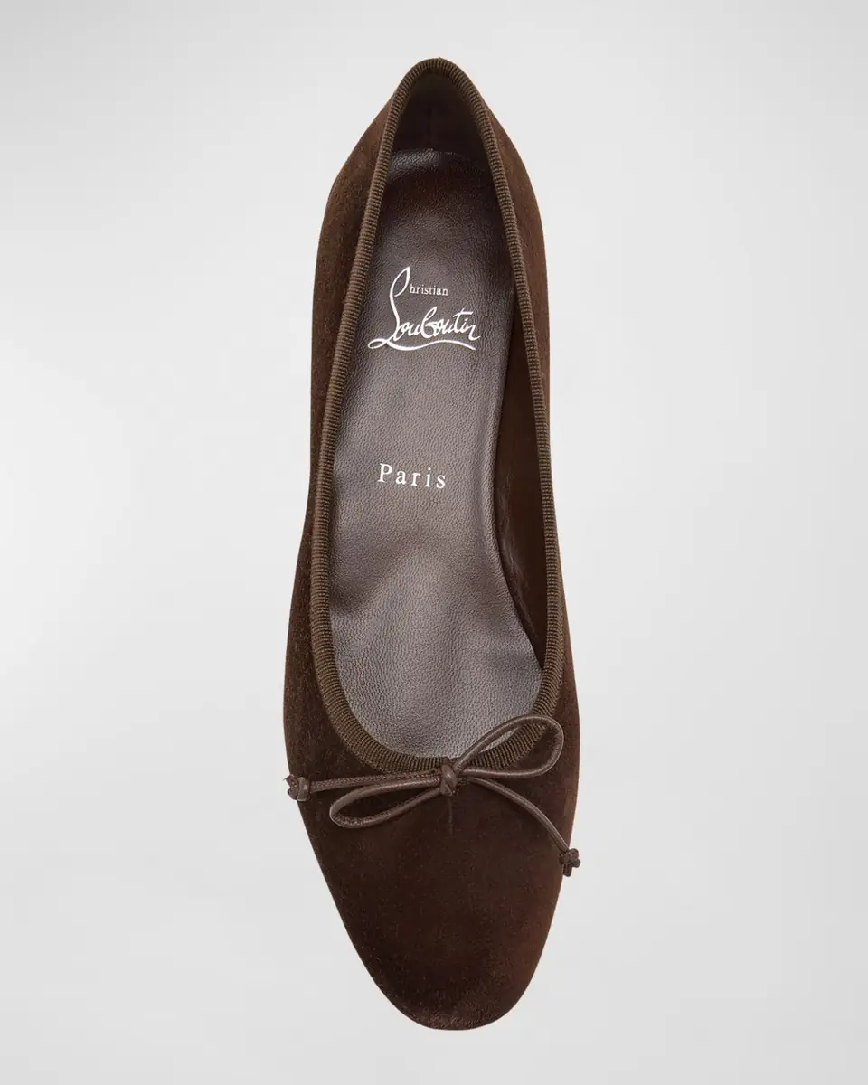 Christian Louboutin Sweetie Jane Suede Bow Ballerina Flats | Thumbnail 23
