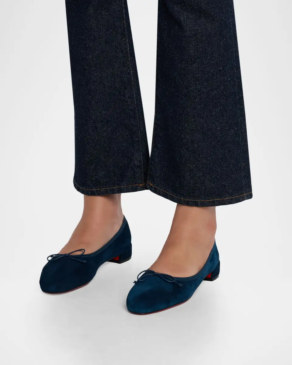 Christian Louboutin Sweetie Jane Suede Bow Ballerina Flats | Thumbnail 26