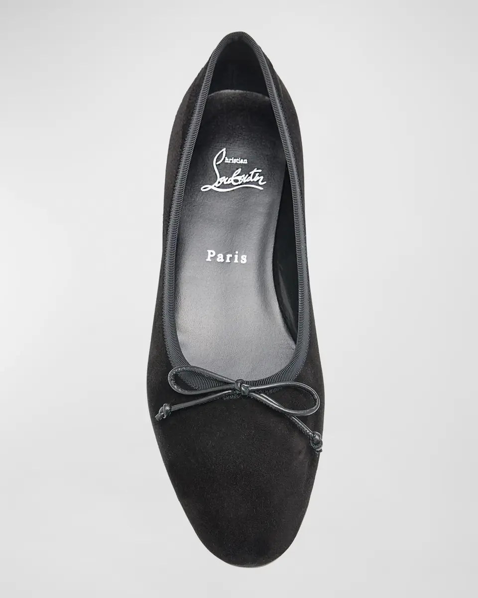 Christian Louboutin Sweetie Jane Suede Bow Ballerina Flats | Thumbnail 4
