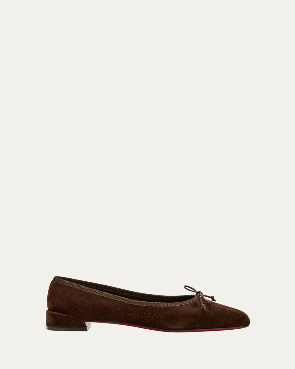 Christian Louboutin Sweetie Jane Suede Bow Ballerina Flats | Thumbnail 6
