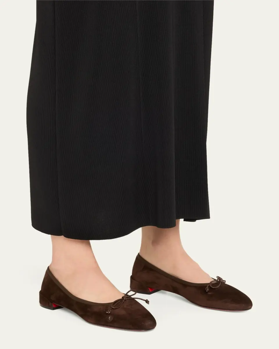Christian Louboutin Sweetie Jane Suede Bow Ballerina Flats | Thumbnail 7