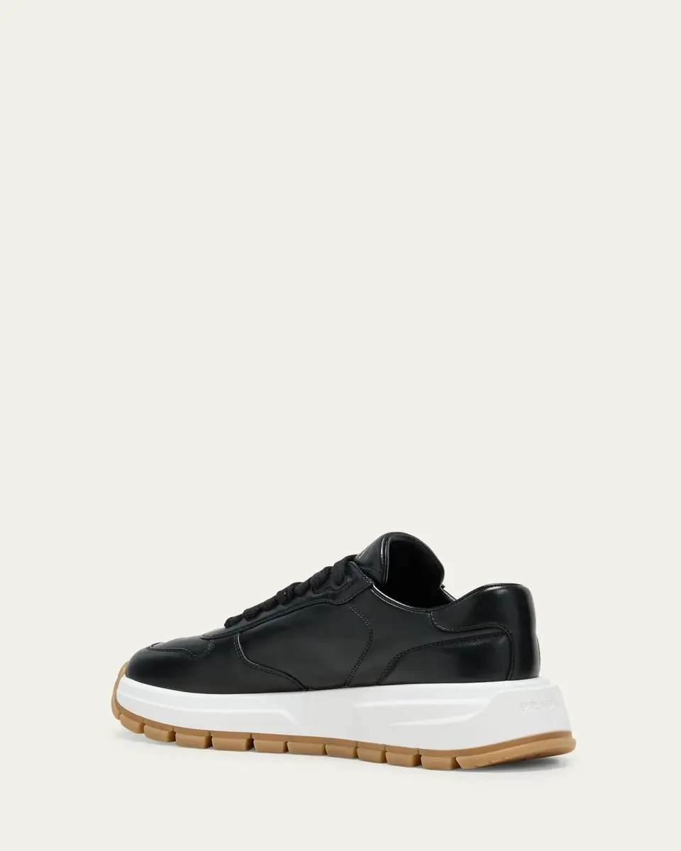 Prada Leather Logo Runner Sneakers | Thumbnail 4