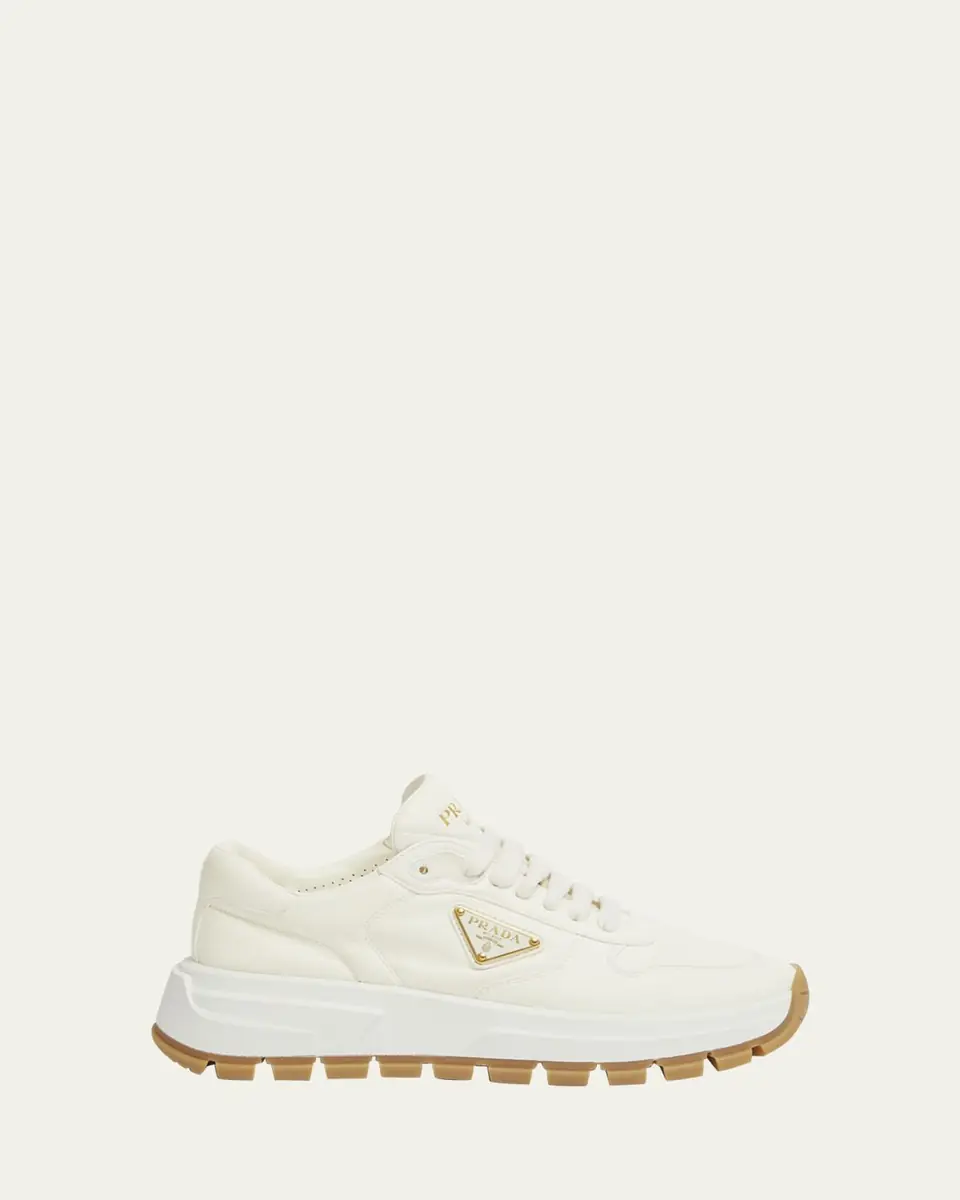 Prada Leather Logo Runner Sneakers | Thumbnail 6