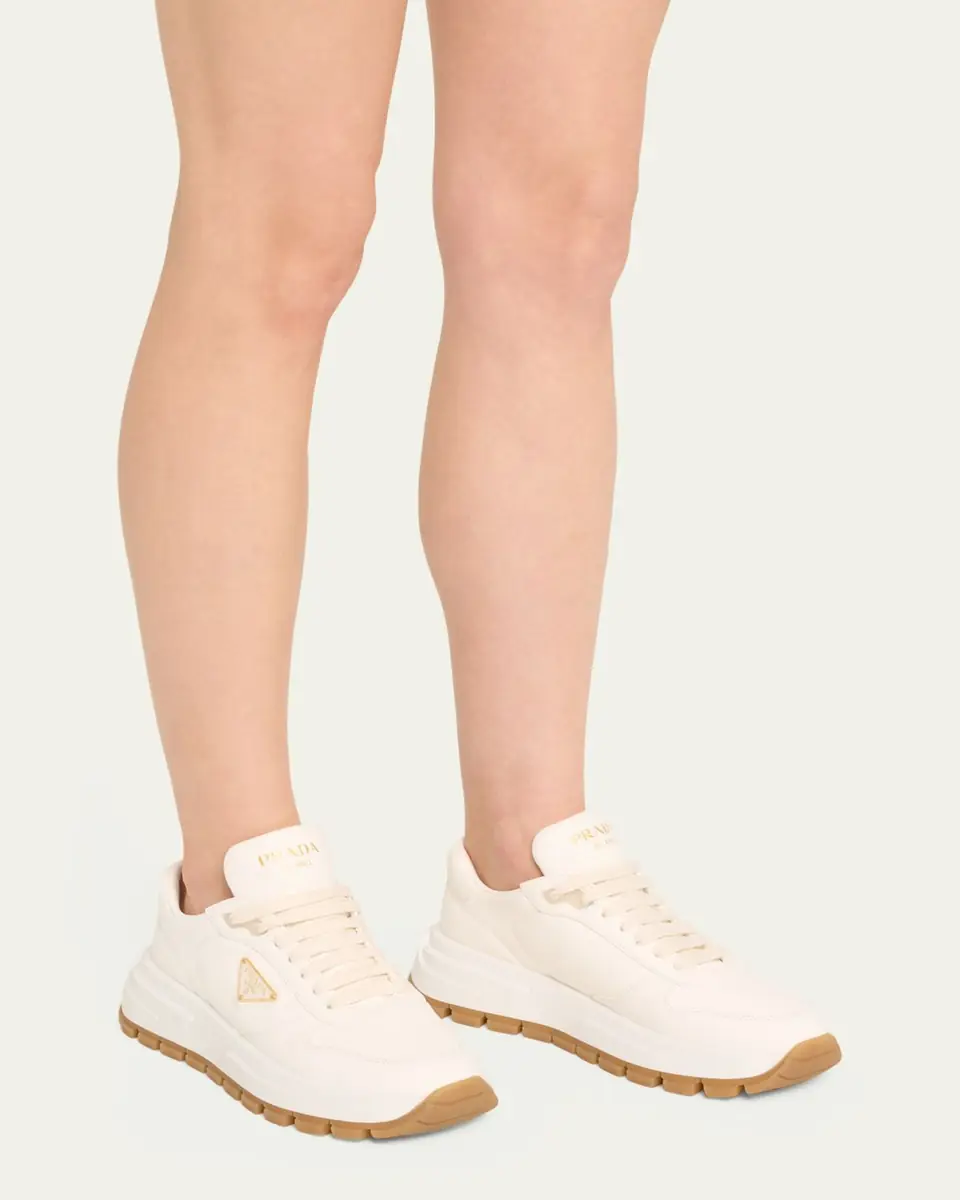 Prada Leather Logo Runner Sneakers | Thumbnail 7