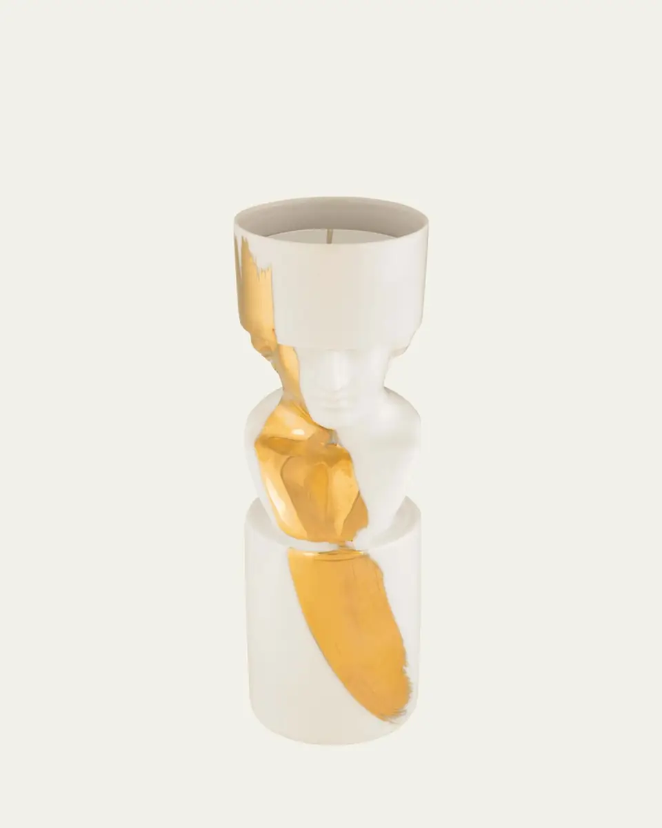 GINORI 1735 The Scholar Candleholder, White/Gold - LCDC Collection | Thumbnail 3 GINORI 1735 The Scholar Candleholder, White/Gold - LCDC Collection | Thumbnail 3