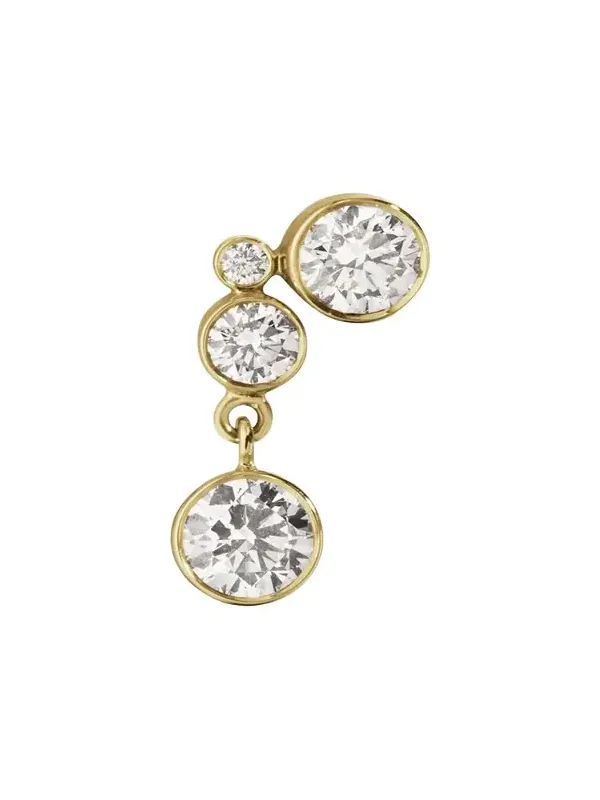18K Yellow Gold Stella Diamond Earring, Single 18K Yellow Gold Stella Diamond Earring, Single