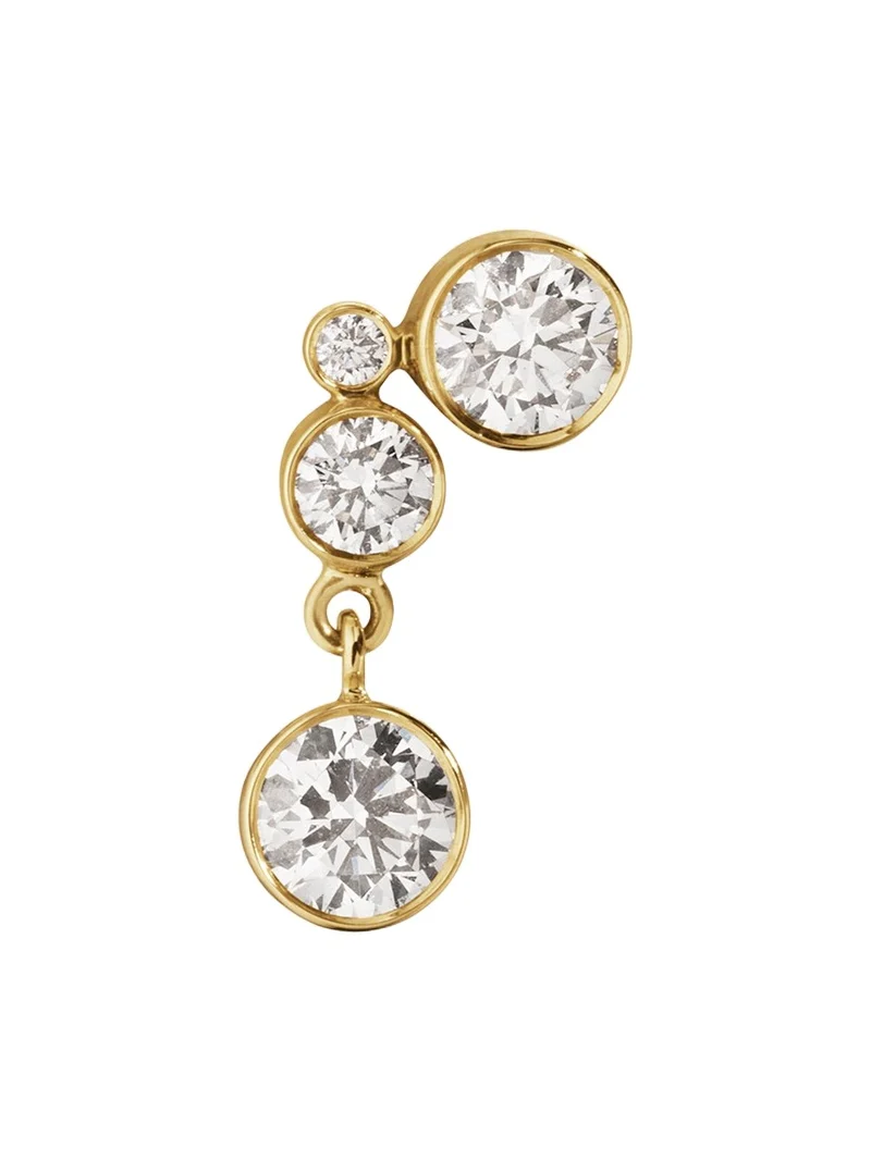18K Yellow Gold Stella Diamond Earring, Single 18K Yellow Gold Stella Diamond Earring, Single