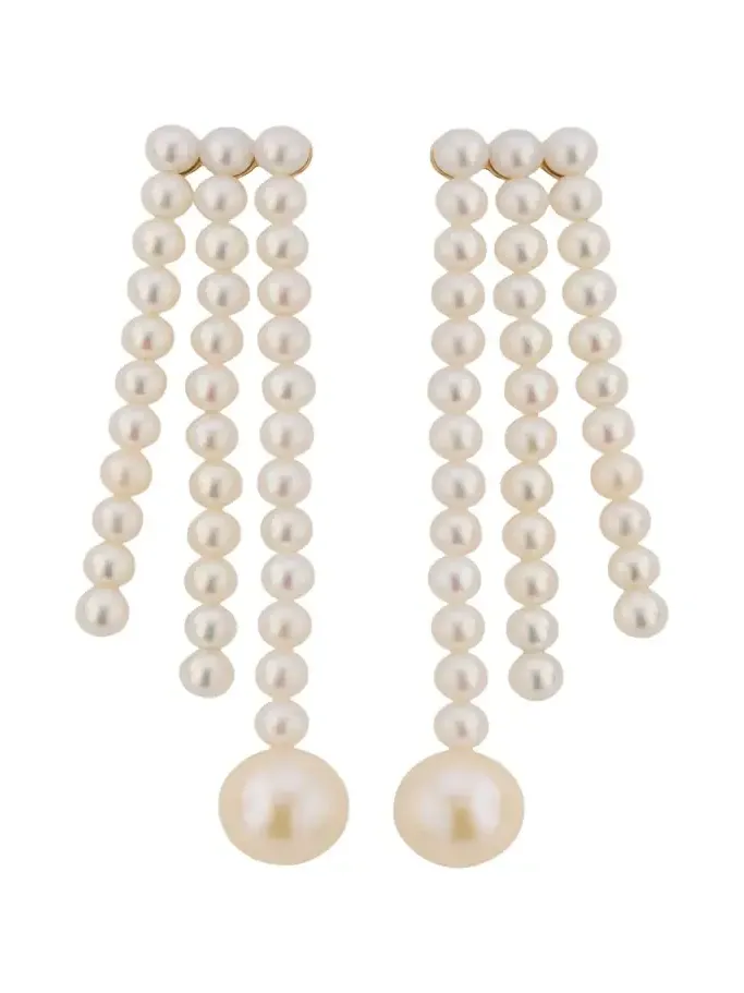 14K Yellow Gold Freshwater Pearl Earrings 14K Yellow Gold Freshwater Pearl Earrings