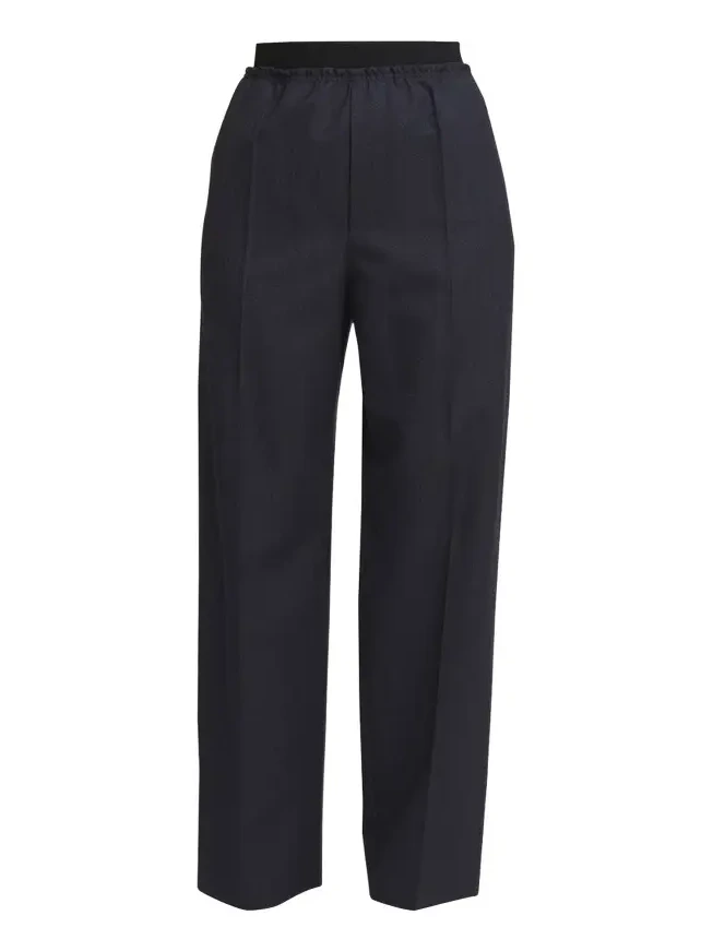 Subtle Striped Straight-Leg Wool Trousers