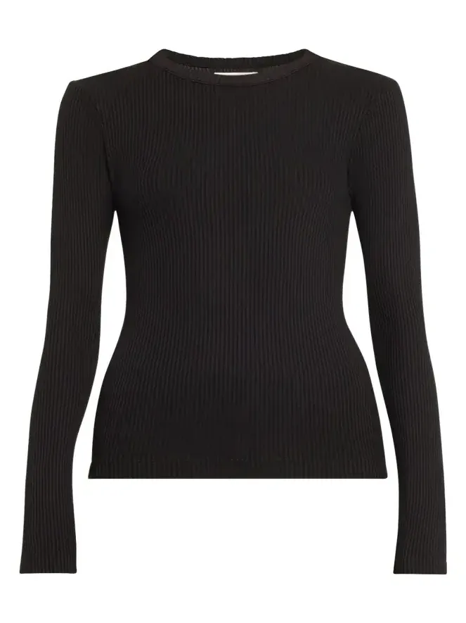 Bina Rib-Knit Crewneck Top Bina Rib-Knit Crewneck Top