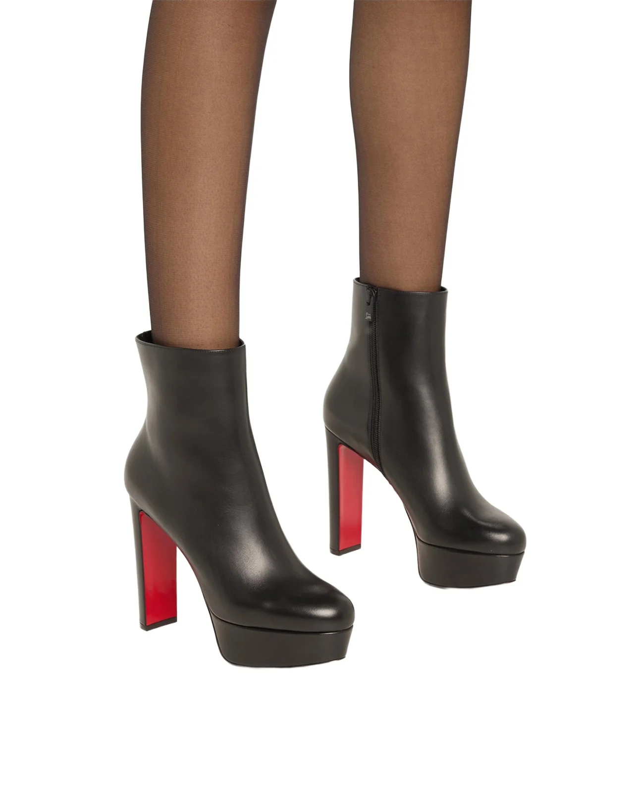130mm Loo Leather Platform Booties