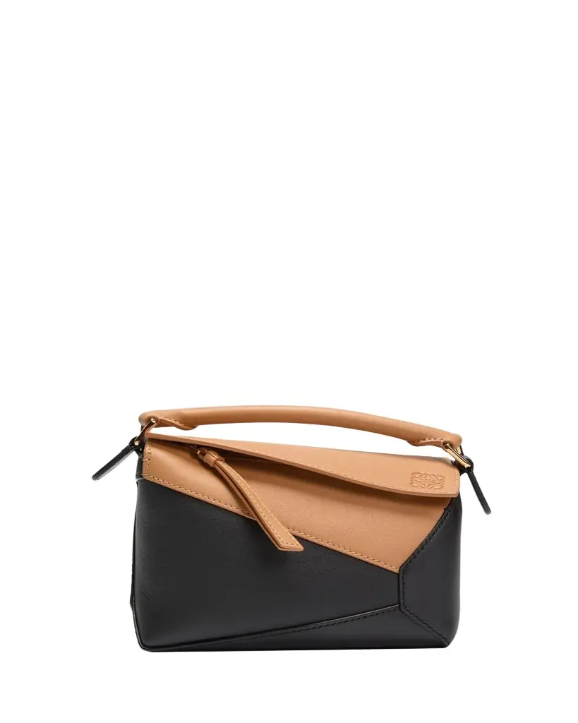 Mini Puzzle Edge Bicolor Top-Handle Bag Mini Puzzle Edge Bicolor Top-Handle Bag