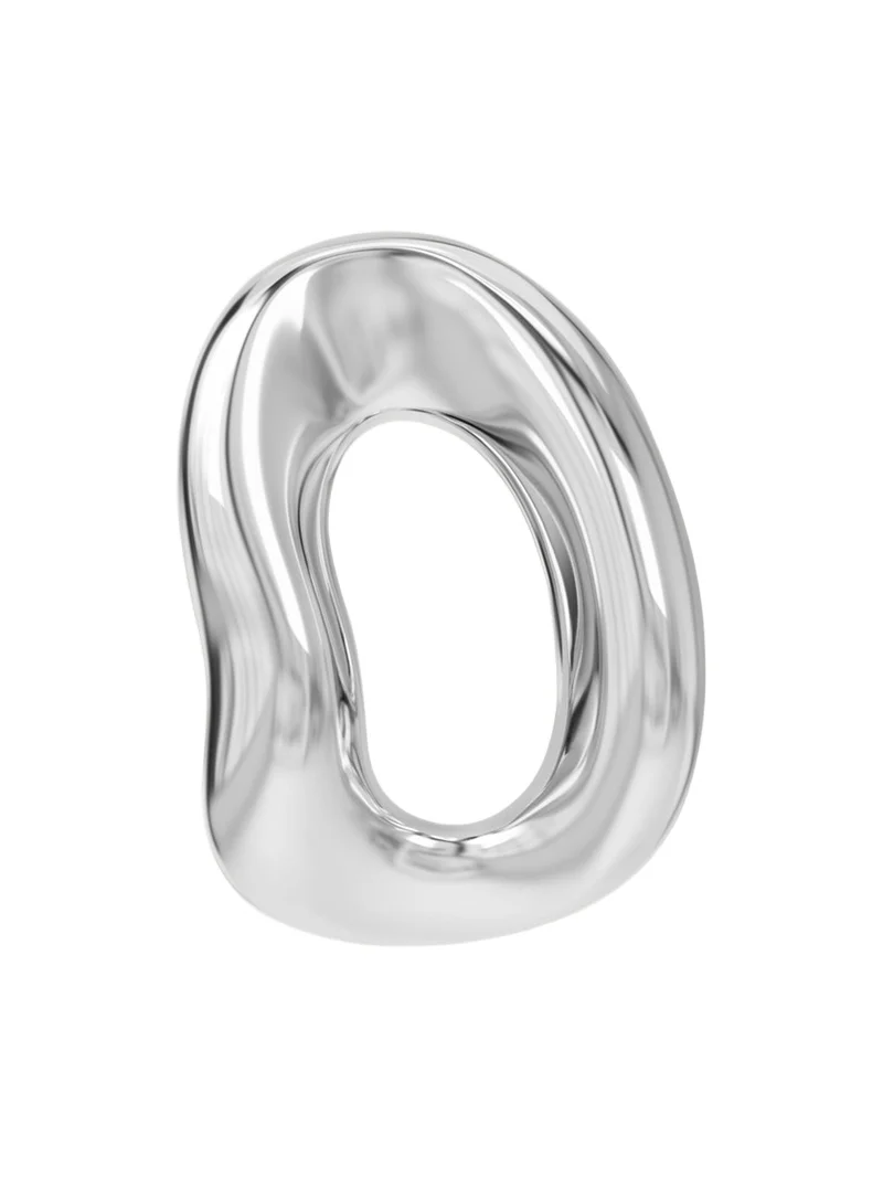 Sterling Silver Shima Hoop Earring, Single Sterling Silver Shima Hoop Earring, Single