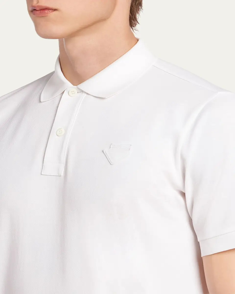 Prada Men's Pique Polo Shirt | Thumbnail 2