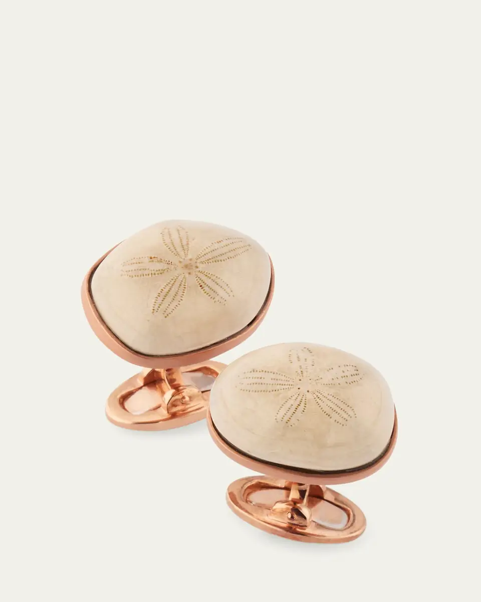 Jan Leslie Men's Sand Dollar Rose-Tone Cufflinks | Thumbnail 3 Jan Leslie Men's Sand Dollar Rose-Tone Cufflinks | Thumbnail 3