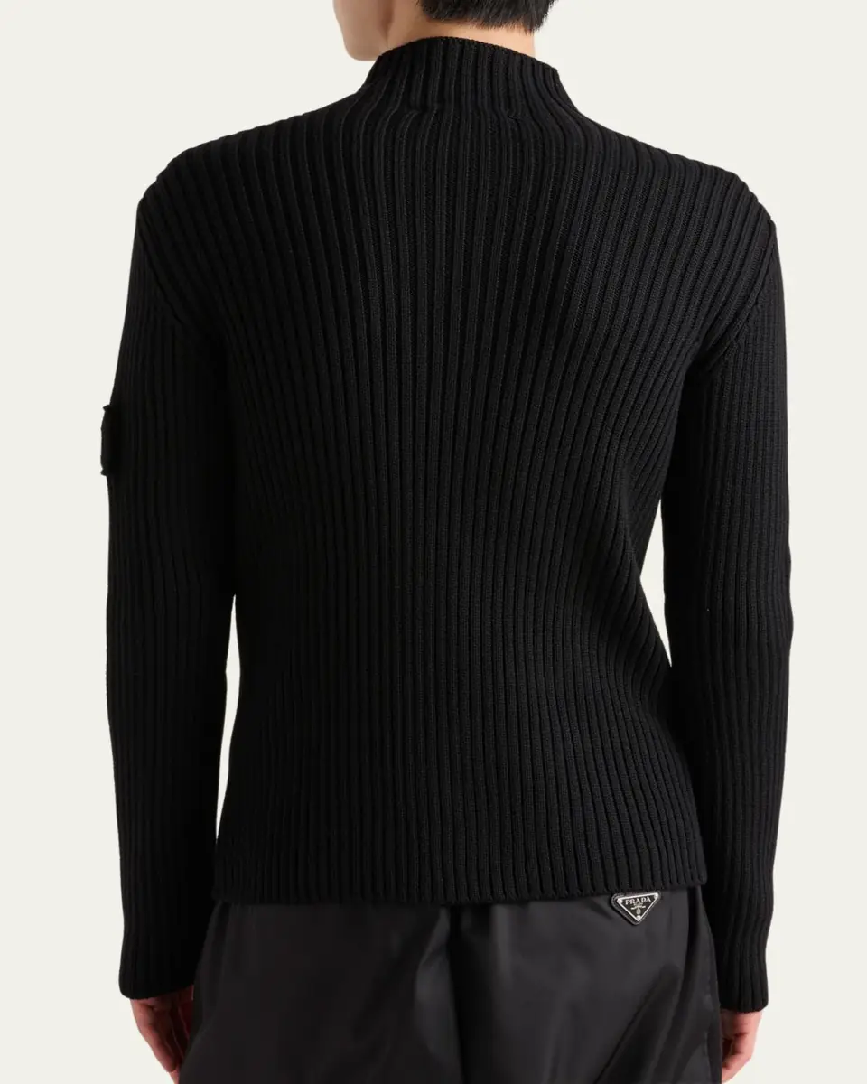 Prada Men's Ribbed Zip Sweater | Thumbnail 2