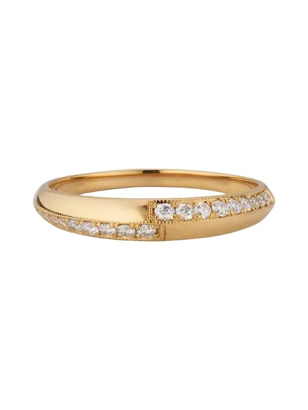 Petite Crescent Ring with Diamonds