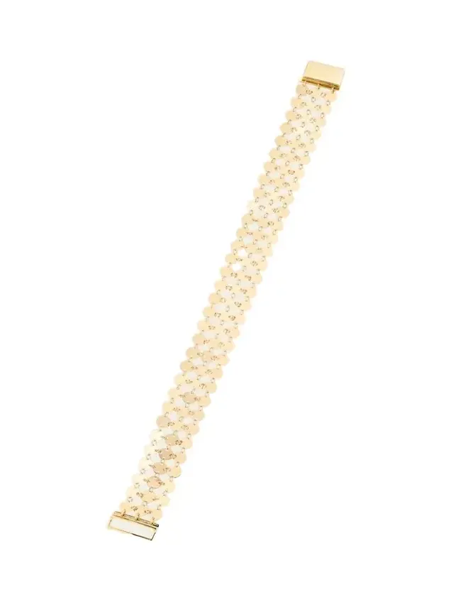 14K Yellow Gold Laser Chainmail 3-Row Bracelet 14K Yellow Gold Laser Chainmail 3-Row Bracelet