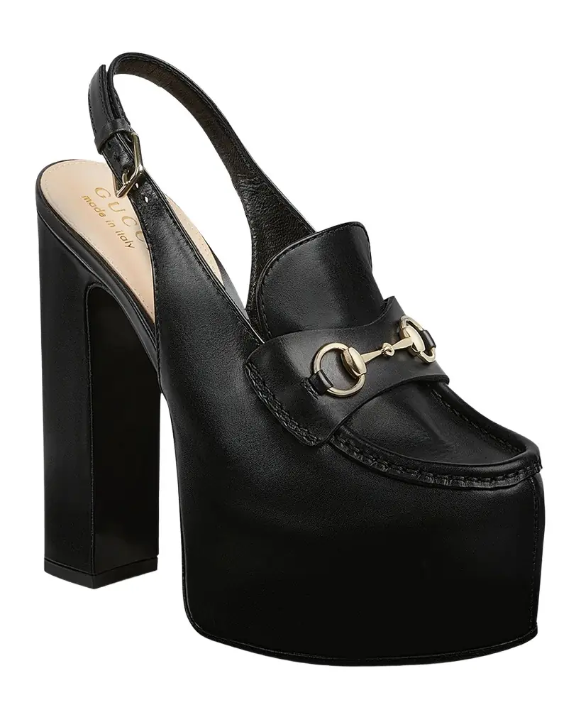 Gucci Ottavia Leather Platform Loafer Pumps | Image 1 Gucci Ottavia Leather Platform Loafer Pumps | Image 1
