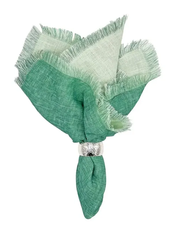 Tina Chen Designs Green Double-Sided Shadow Fringe Napkin