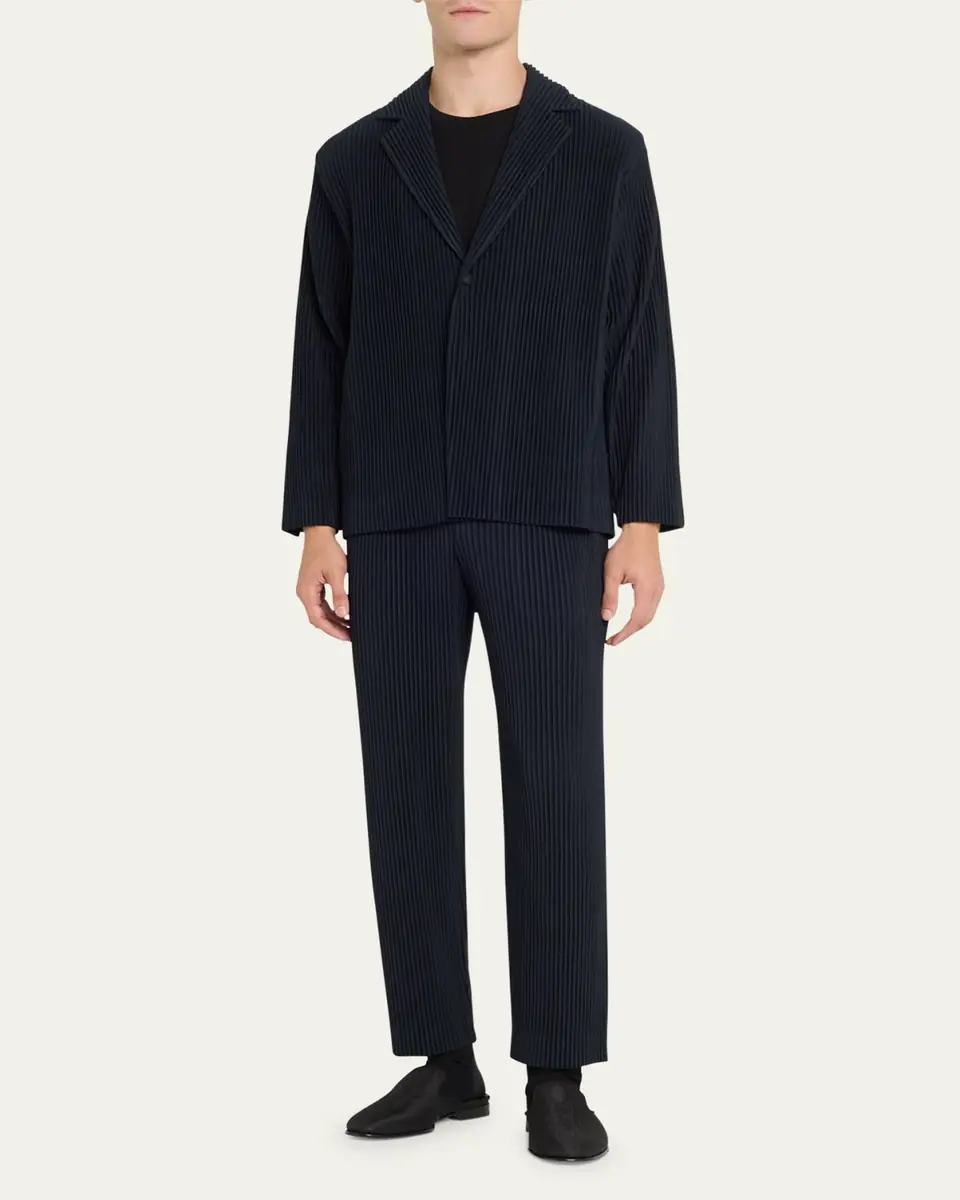 Homme Plissé Issey Miyake Men's Pleated Polyester Pants | Thumbnail 2