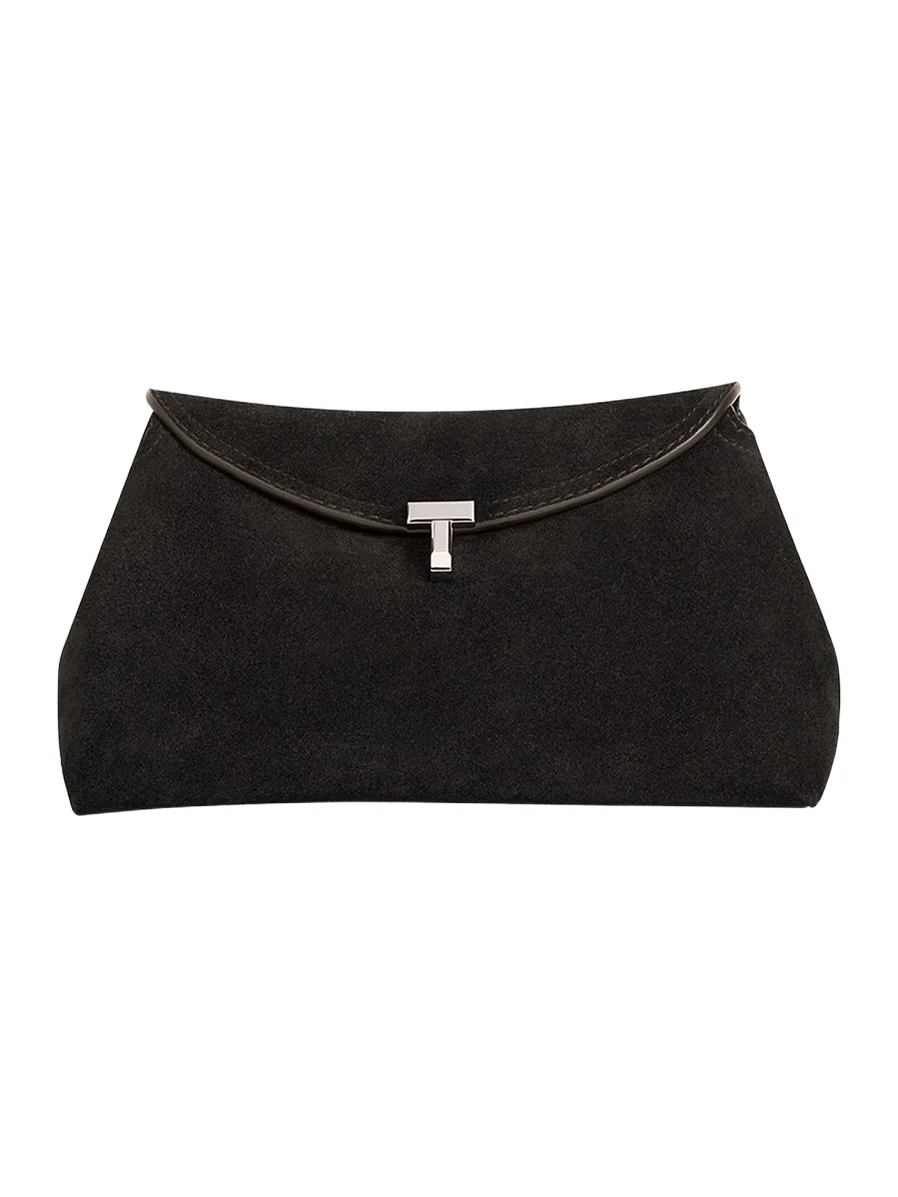 T-Lock Clutch Bag in Smooth Suede T-Lock Clutch Bag in Smooth Suede