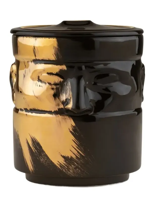GINORI 1735 The Companion Candleholder, Charcoal/Gold - LCDC Collection
