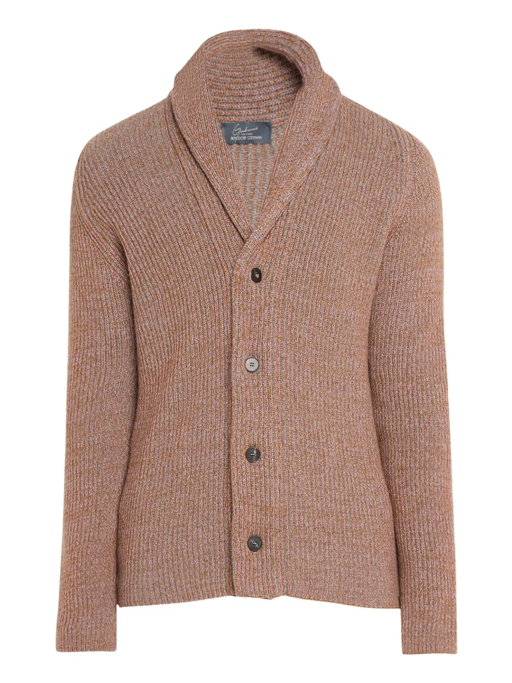 Men's Cashmere Tricolor Rib Cardigan Sweater Men's Cashmere Tricolor Rib Cardigan Sweater
