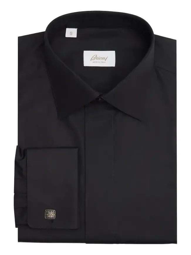Brioni Men's Cotton Poplin French-Cuff Dress Shirt