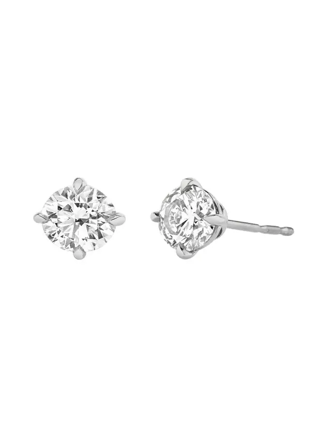 14K Gold Brilliant Round Solitaire Lab Grown Diamond Stud Earrings, 4.00tcw 14K Gold Brilliant Round Solitaire Lab Grown Diamond Stud Earrings, 4.00tcw