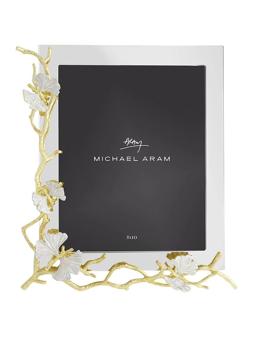 Michael Aram Butterfly Ginkgo White and Gold Frame, 8" x 10"