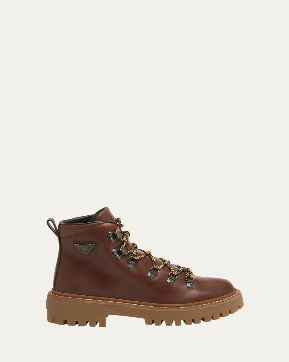 Prada St. Moritz Calfskin Hiker Boots | Thumbnail 4