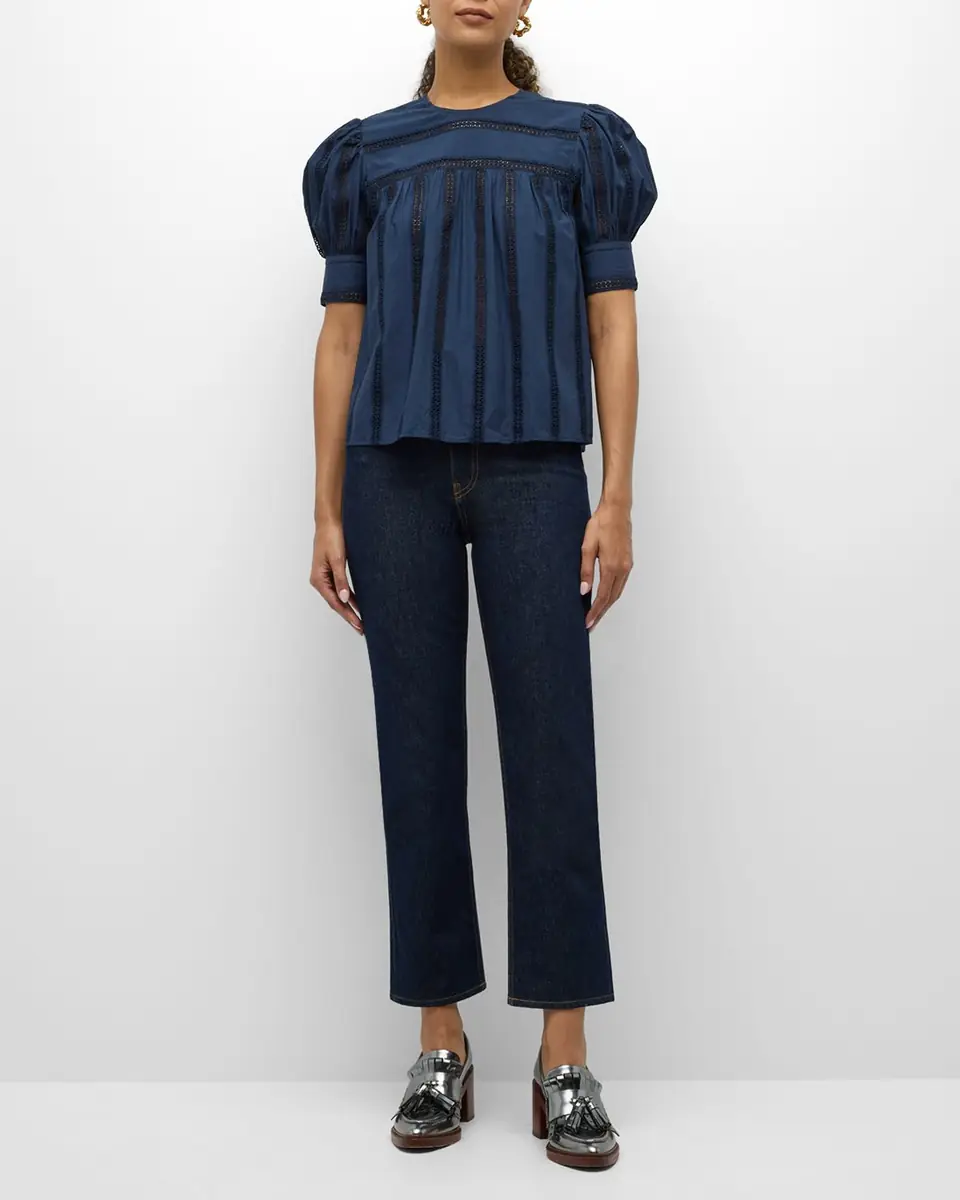 Ulla Johnson The Agnes Cropped Straight-Leg Denim Jeans | Thumbnail 2