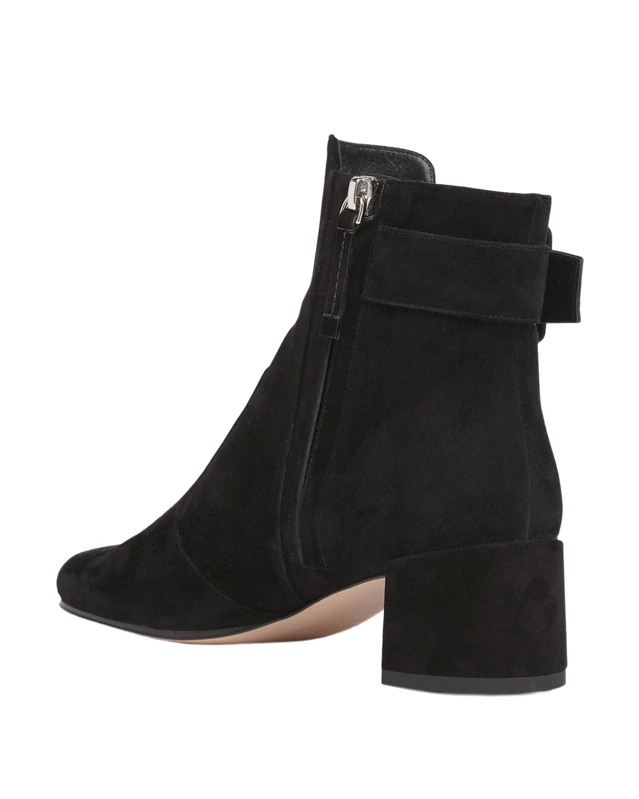 Tres Vivier Suede Buckle Ankle Booties