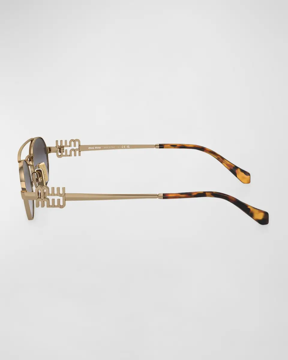 Miu Miu Metal Oval Sunglasses | Thumbnail 2