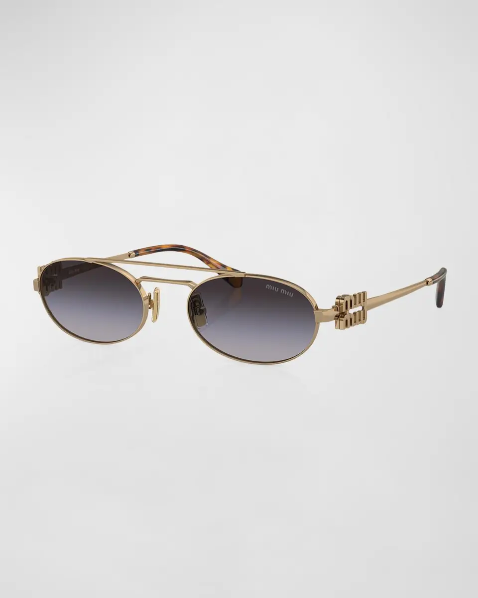 Miu Miu Metal Oval Sunglasses | Thumbnail 3
