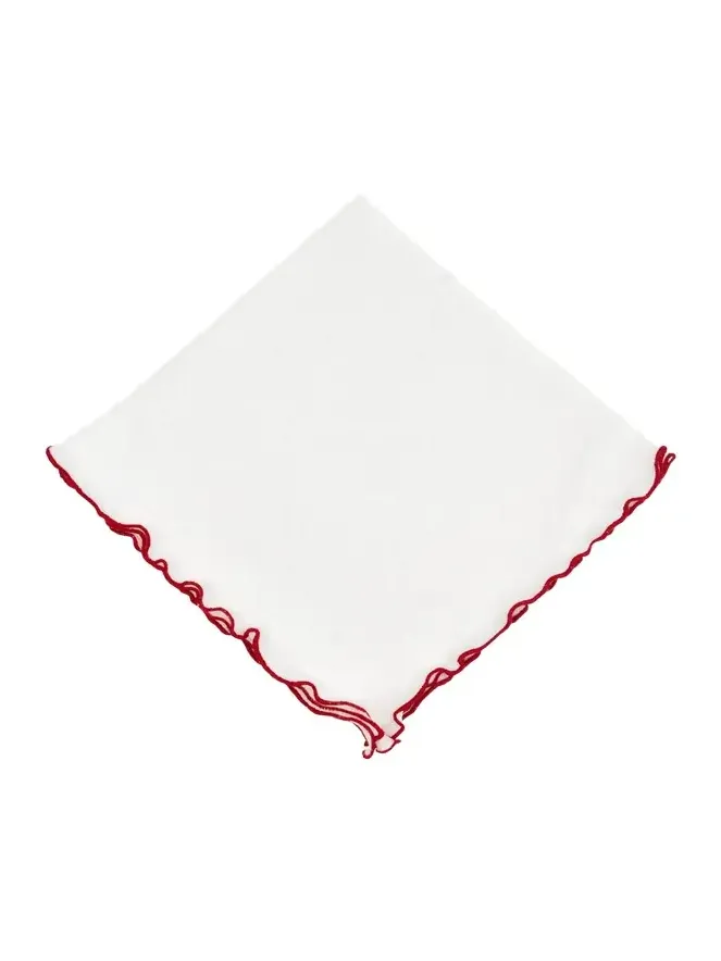 Tina Chen Designs Red Lettuce Edge Napkin