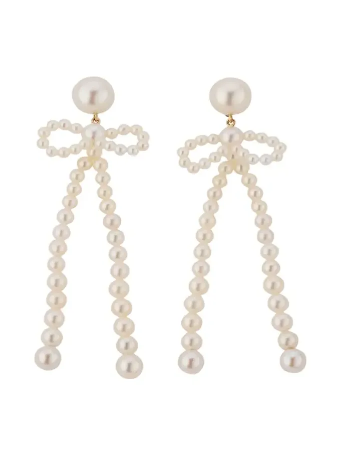 Bow Rosette Dangle Earrings